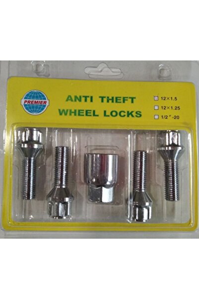 Premier Jantlarınıza Kilitli Bijon Takımı M12x1.5 Boy 48 Mm , 5 Parça