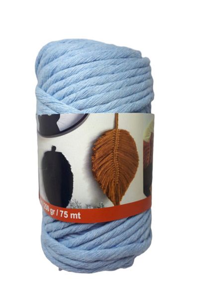platin hediyelik Light Blue Cotton Twisted Macrame Thread Thick Screening 250 Grams No 21
