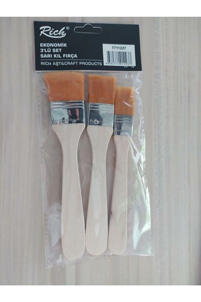 Richie Rich Design Rich Floor Brush Set 3 Pieces Rich-floor-firca-set-3 Yellow Bristle Brush