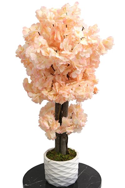 Yapay Çiçek Deposu Yapay Küçük Bahar Dalı Ağacı 75 Cm Somon