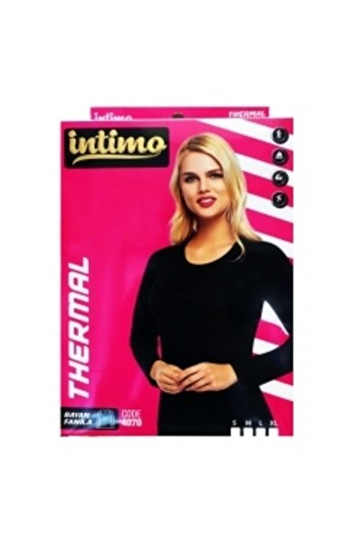 intimo Tricou termic negru pentru femei cu mânecă lungă Extra Large L