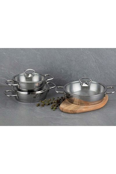 Nehir Silver Steel 6p Sahan Set