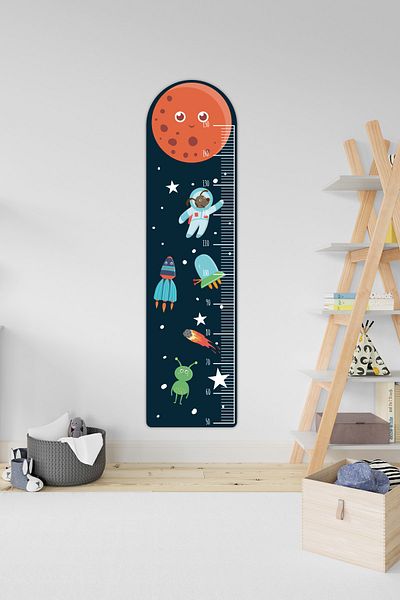 Tilki Dünyası Red Planet Rocket și Astronaut Dog Dimensiune Riglă