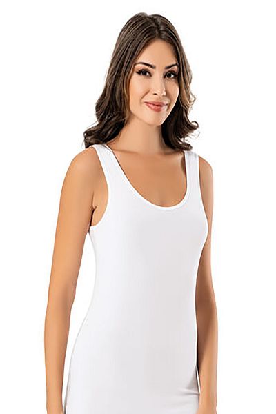 Şahinler Tricou de damă cu curea groasă din Lycra alb