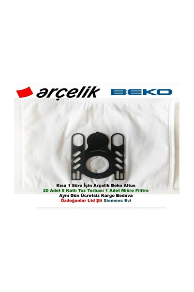 Beko Sac de praf din pânză compatibil cu aspiratorul Arçelik S 6810 (20 bucăți)