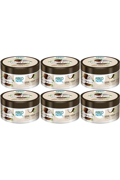 ARKO 250 ml 6 Pieces Coconut Oil Cream - Moisture Valuable Oils