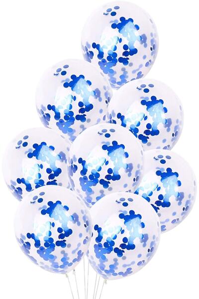 Partimarka بالون شفاف باللون الأزرق الساطع