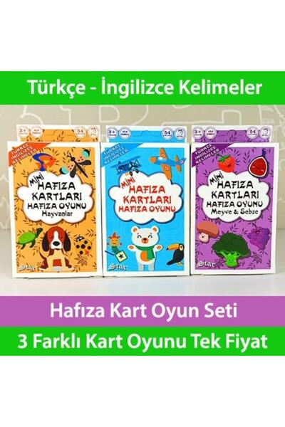 Star Oyun 3lü Set Eğitici Eşleştirme Kartları Hayvanlar Meyve Sebze Hafıza Oy...