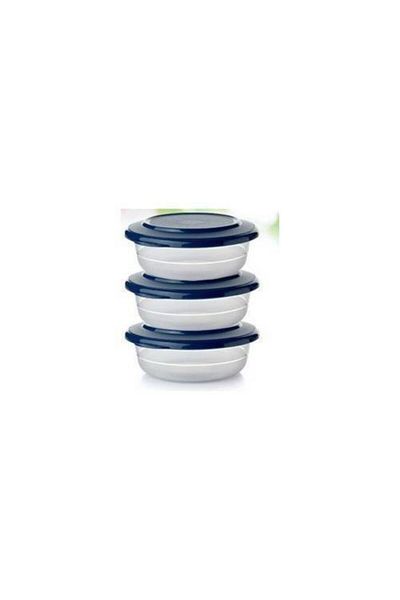 Tupperware Navy Blue Crystal Breakfast Set - 3 Pieces