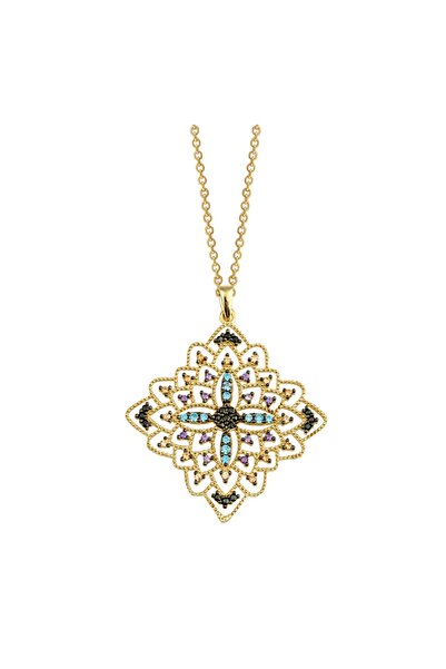 Kybele Jewellery , Pembe Altın Kaplama Gümüş Yıldızlı Kolye
