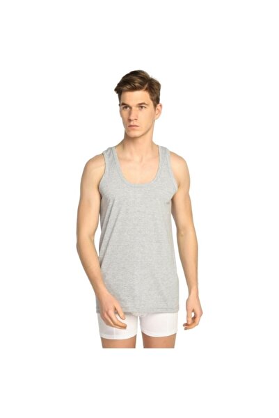 SEDEF YILDIZ Men's Gray 4-Piece 100% Cotton Combed Cotton Undershirt