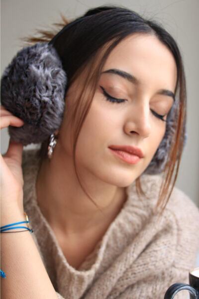 Çalıkuşu Зимна дамска грейка за уши - пухкава наушница