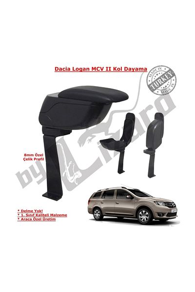 ByLizard Dacia Logan Mcv 2 Non-Drilling Steel Leg Armrest Black