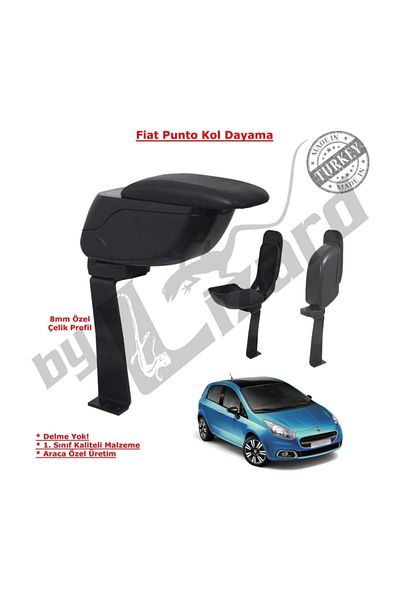 ByLizard Fiat Albea Non-Drilling Steel Leg Armrest Black