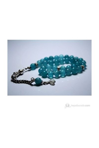 RD EKOAVM Blue Agate Stone Rosary 8 Mm Globe Cut
