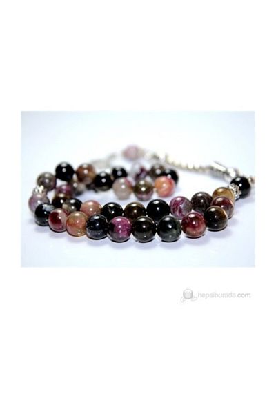 RD EKOAVM Tourmaline Stone Rosary 8 Mm Globe Cut