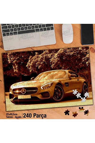 Asilmeydan Asil Hobi Mercedes Benz-v8-amg -coupe -spor Araba Yapboz -ayak Destekli Çerçeveli 240 Parça Puzzle