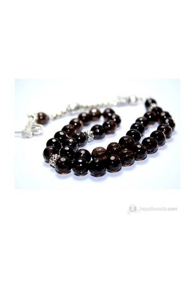 RD EKOAVM Smoky Quartz Stone Rosary 8 Mm Facet Cut
