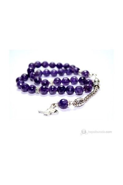 RD EKOAVM Amethyst Stone Rosary 8 Mm Facet Cut