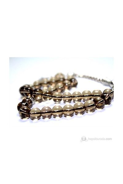 RD EKOAVM Smoky Quartz Stone Rosary 8 Mm Globe Cut