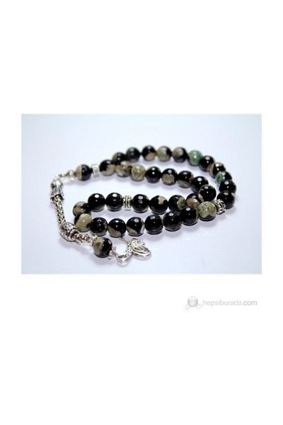 RD EKOAVM 8 mm Faceted Variegated Agate Rosary