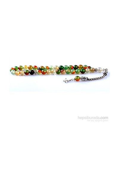 RD EKOAVM Colorful Agate Stone Prayer Beads 8 Mm Globe Cut