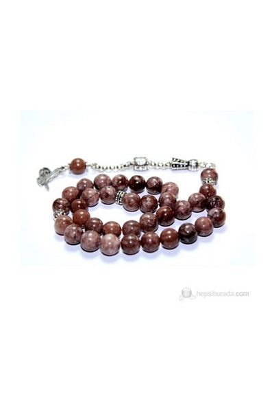 RD EKOAVM Brown Variegated Agate Stone Prayer Beads 8 Mm Globe Cut