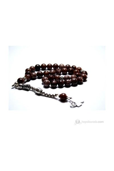 RD EKOAVM Brown Variegated Agate Stone Prayer Beads 8 Mm Globe Cut
