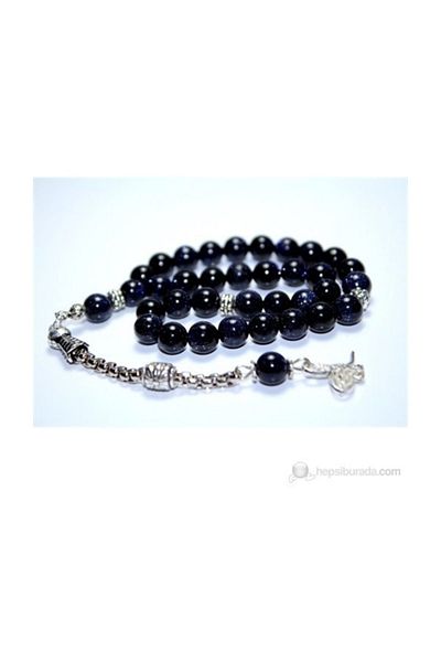 RD EKOAVM Navy Blue Star Stone Rosary 8 Mm Globe Cut