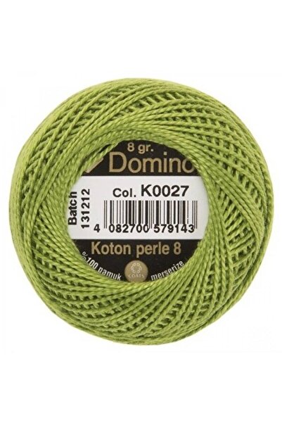 domino كوتون بيرل 5 جرام أخضر رقم: 12 خيط تطريز متقاطع - K0027