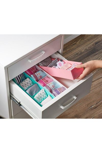LizzaHome 3-частен многофункционален органайзер с 5 отделения, органайзер за чекмеджета, органайзер за чорапи