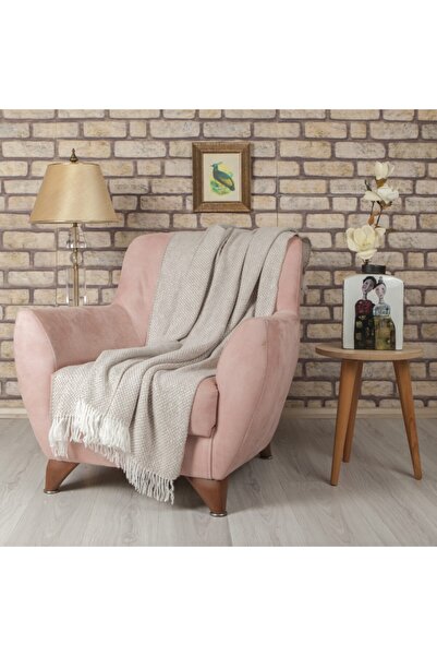 Betires Home Örgü Koltuk Şalı Bej
