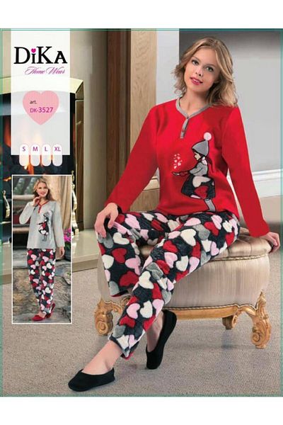 gecem Γυναικείο Σετ Πιτζάμες Fleece Welsoft