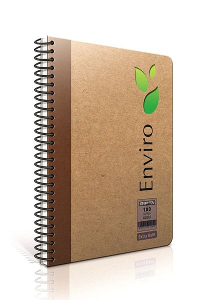 Gıpta Spiral Notebook Enviro Hard Cover Unlined 100 Sheets 17x24
