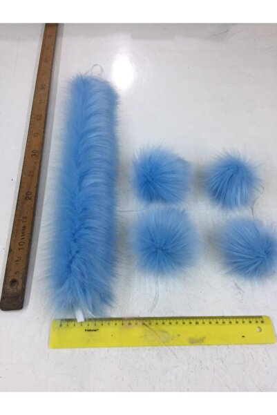 kurkyaka Çocuk Kapşon Kenarı + 4 Ponpon