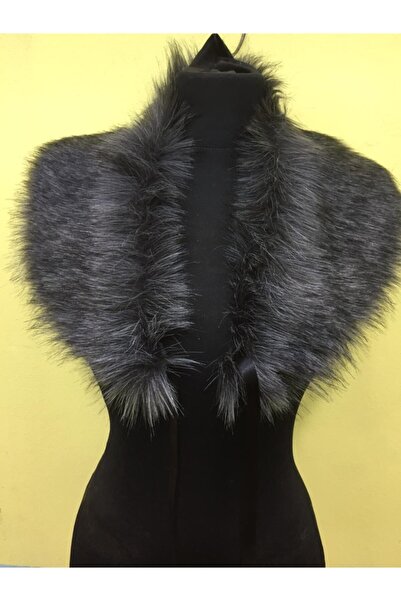 kurkyaka Kürk Şal Yaka Grili