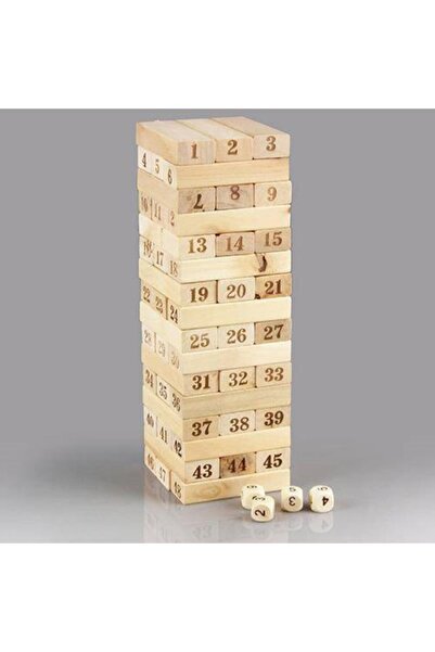 FırsatVar Tahta Ahşap Blok Denge Beceri Oyunu 54 Parça Beceri Geliştirici