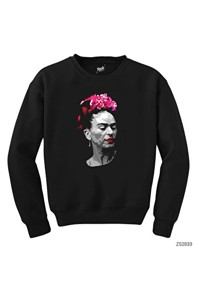 WAKHA فريدا كاهلو بورتريه 6 سويت شيرت أسود
