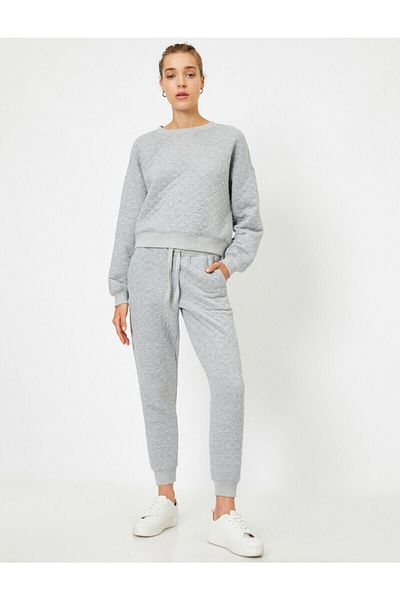 Koton Pantaloni de sport gri de damă 1KAK43417EK