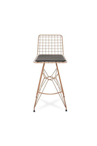 Akın Lux Akın Lüx Tel Bar Taburesi - Bakır/siyah