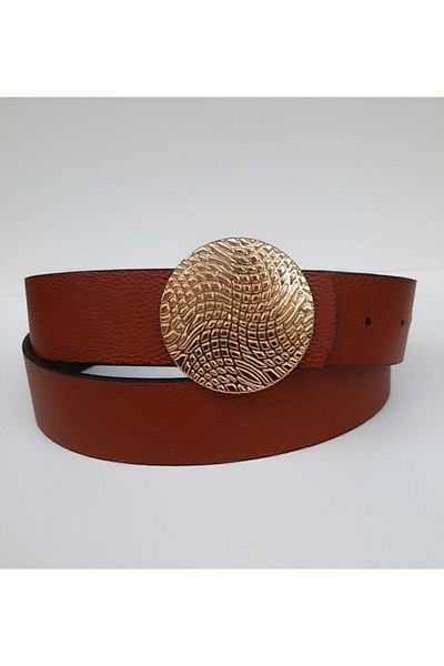 Kemerix Γυναικεία ζώνη Tan Cowboy Buckle - Çt1212