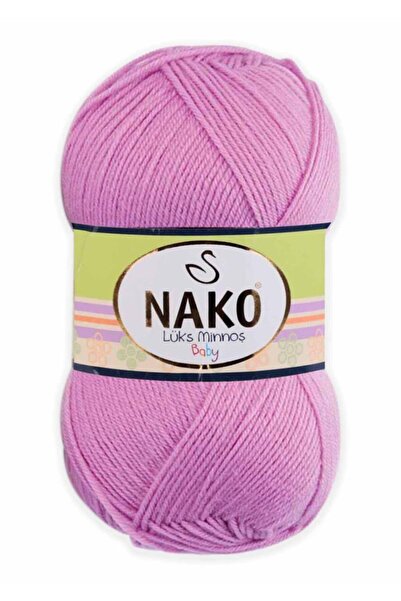 yıldızone خيط الحياكة اليدوية الفاخر من ناكو مينوش، 100 جرام قماش وردي خلفي