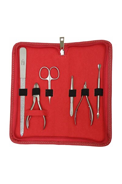 Solingen Manikür Seti Tam Profesyonel Bileyli Hb4333 Kırmızı