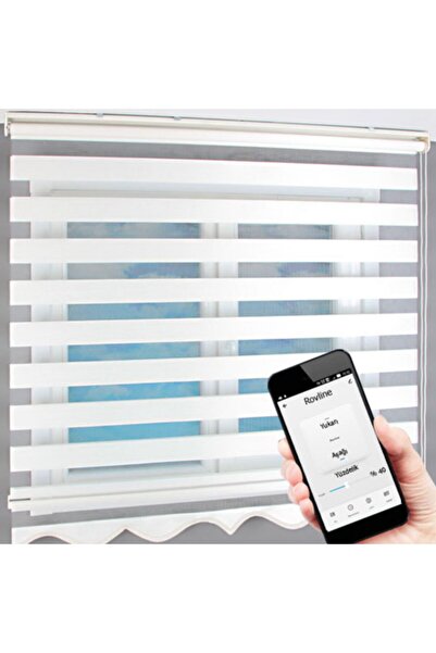 Rovline Motorlu Akıllı  Zaman Ayarlı Sesle Kontrol Edilebilir Zebra Perde