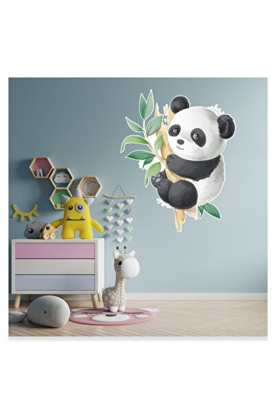 Sticker Sepetim Cute Baby Panda in Bamboo Branch Children's Room Decorative W...