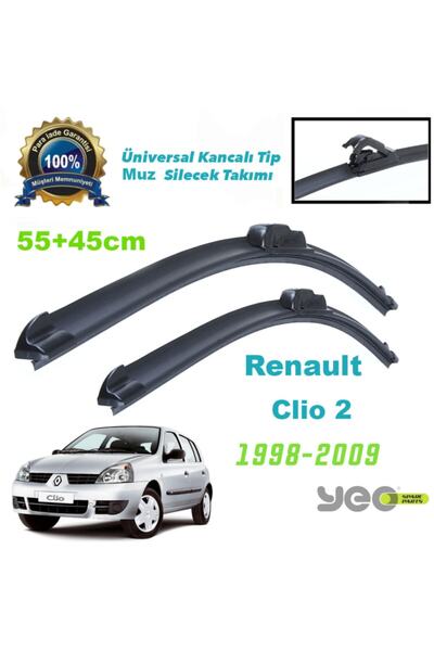 YEO Renault Clio 2 Aeroflex Muz Silecek Takımı