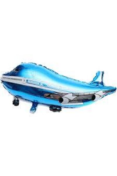 Genel Markalar Uçak Folyo Balon Uçak Şeklinde Uçan Folyo Balon 80x33 cm Mavi