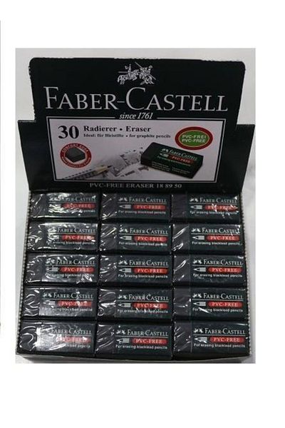 Faber Castell Pvc Free No:30 Small Size Black Eraser 30 Lots