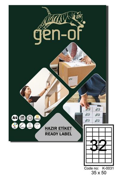 Gen-Of Gk-0031 Laser Label 35x50 100 Pages(3200 Labels)