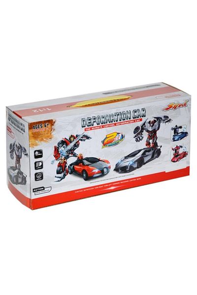 Gepettoys 1:12 سيارة روبوت بتحكم عن بُعد متحولة حمراء اللون